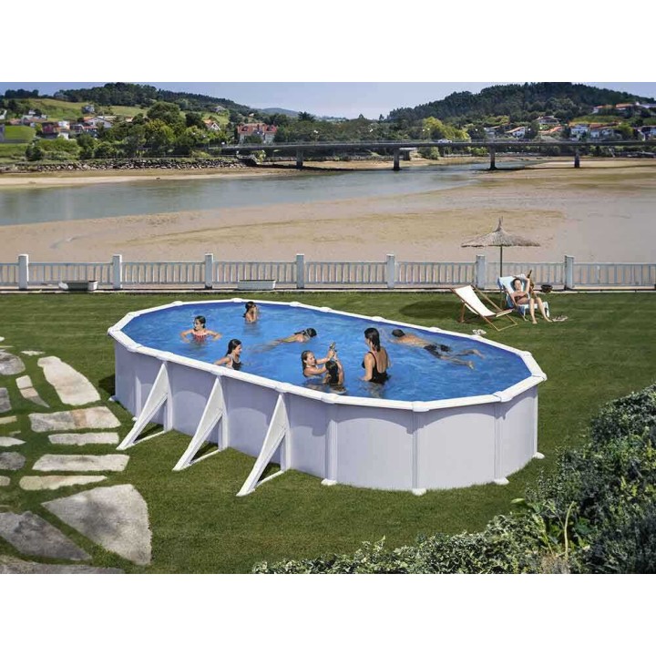 Gre Atlantis Ovale -teräsallas 800 × 470 × 132 cm, 37 470 l