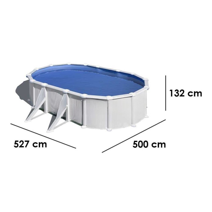 Gre Atlantis Ovale soikea teräsallas 500 × 300 × 132 cm, 16 210 l