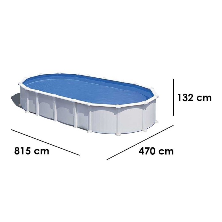 Gre Haiti Ovale soikea uima-allas 800 × 470 × 132 cm, hiekkasuodatin, turvatikkaat
