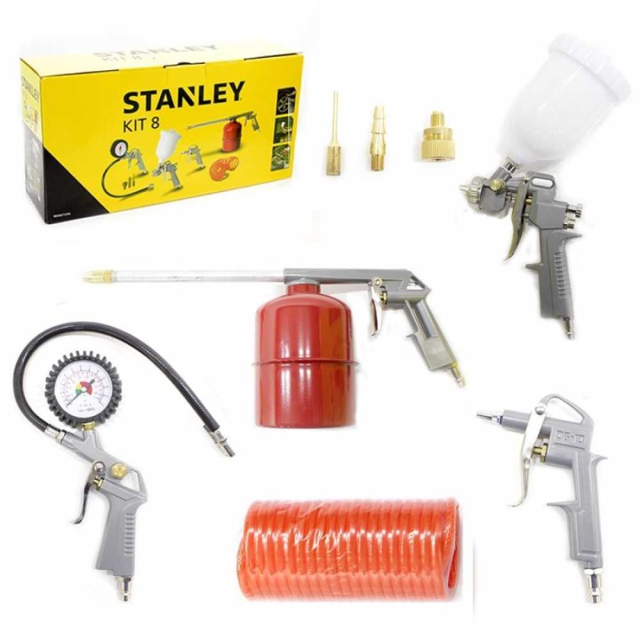 Stanley 8 osainen paineilmatyökalusarja kompressorille