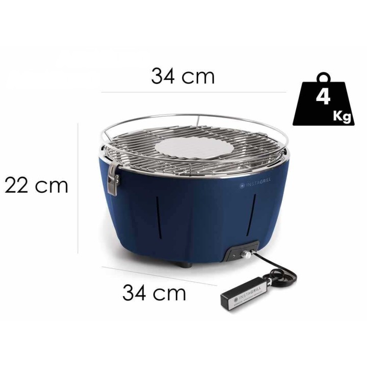 InstaGrill Classe pöytägrilli, hiili, ruostumaton teräs, Ø 34 cm
