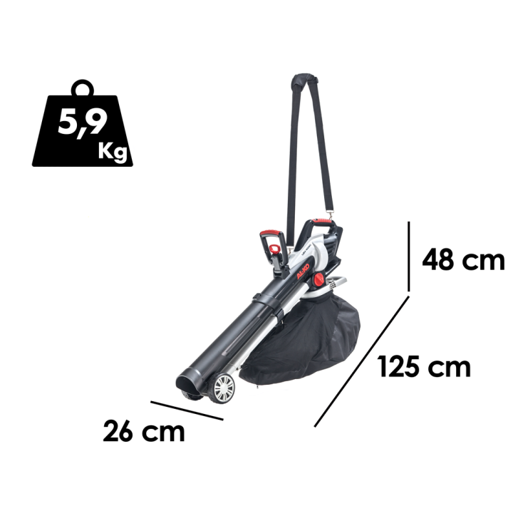 AL-KO LBV 4090 akkukäyttöinen lehtipuhallin ja -imuri, 36 V, 5 Ah