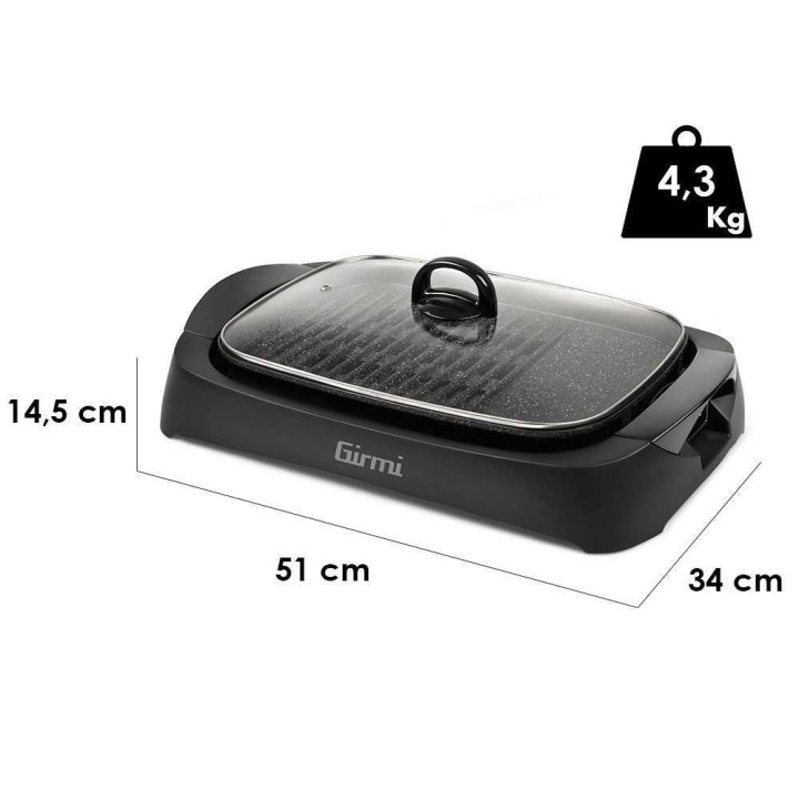 Girmi BQ90 sähkögrilli, 2 200 W, 40 × 30 cm, lasikansi