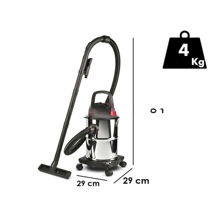 Girmi AP45 märkä-kuivaimuri, 15 l, 1 000 W, ruostumaton teräs