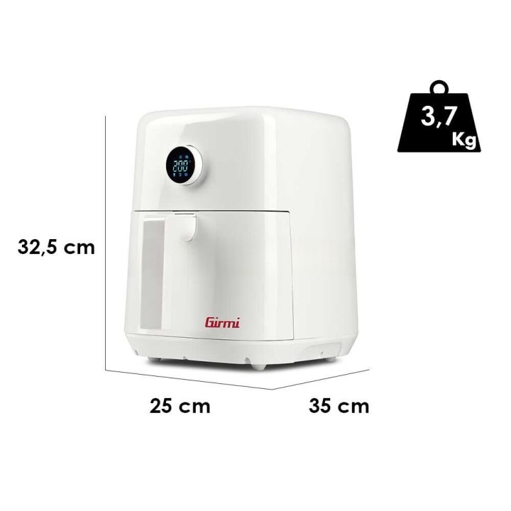 Girmi FG86 Ecofrit Easy digitaalinen kuumailmakeitin, 5 l, 1 400 W, 230 V