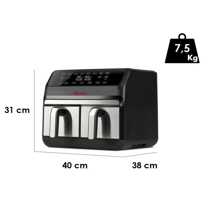 Girmi FG22 Ecofrit Bis digitaalinen ilmafriteerauskeitin, 8 l, 1 700 W