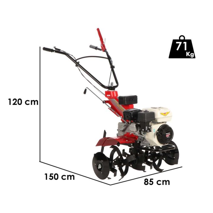 RL 428 bensiinikäyttöinen jyrsin, Honda GP200, 196 cm³, 6,5 HP, 85 cm