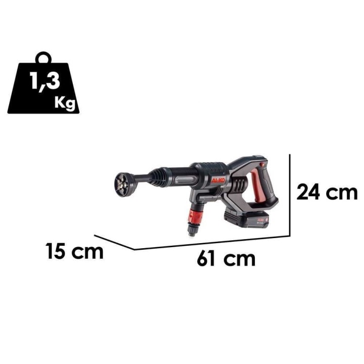 AL-KO PW 1850 akkukäyttöinen painepesupistooli, 18 V, 2,5 Ah
