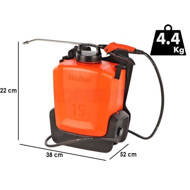 Stocker Ergomist 15 akkukäyttöinen reppuruisku, 15 l, 21 V, 4 Ah