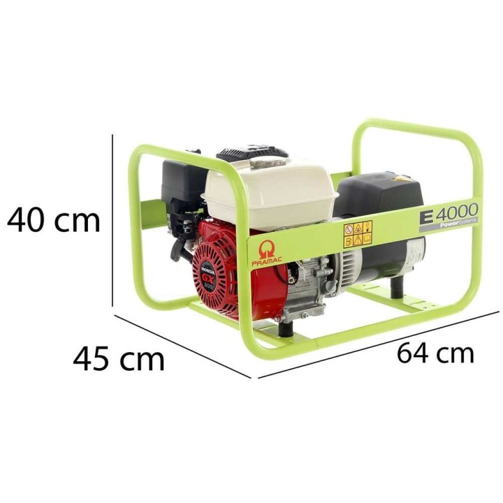 Pramac E 4000 bensiinikäyttöinen generaattori, 3 kW, yksivaiheinen