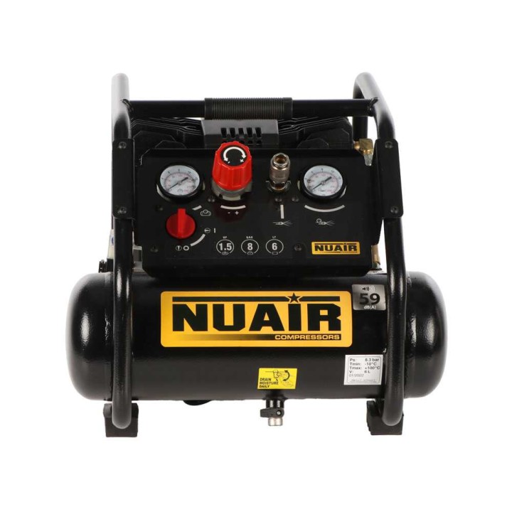 Nuair Siltek TB 6 öljytön hiljainen kompressori, 1,5 HP, 6 l, 230 V