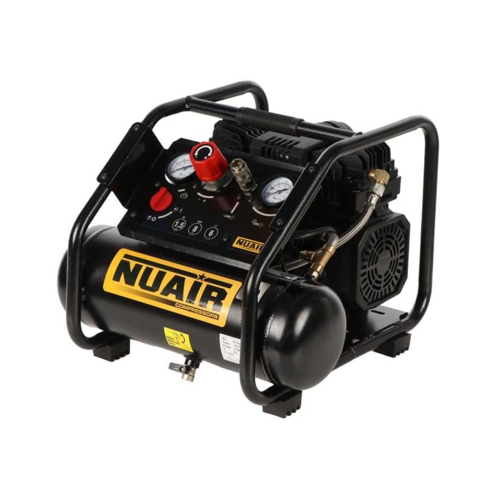 Nuair Siltek TB 6 öljytön hiljainen kompressori, 1,5 HP, 6 l, 230 V