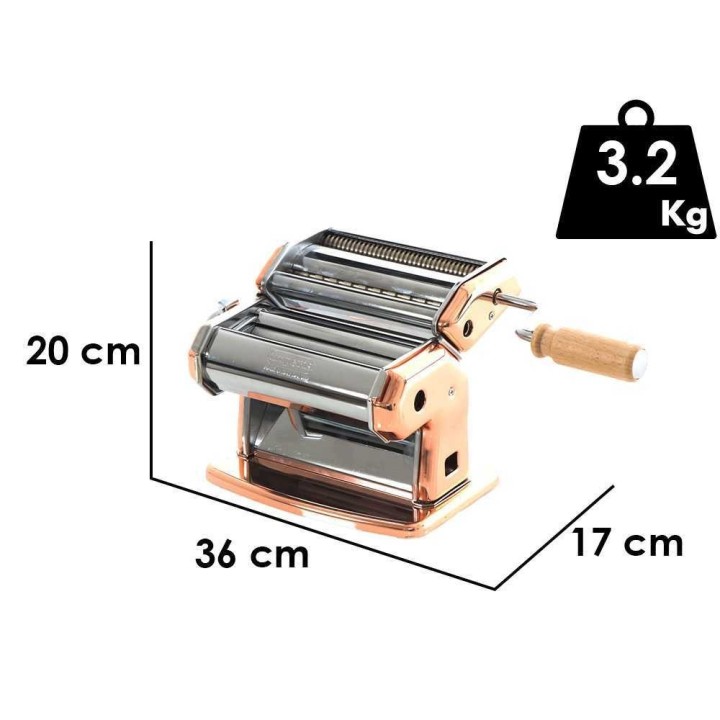 Imperia iPasta T. 6,5/12 mm pastakone, kuparinvärinen, käsikäyttöinen