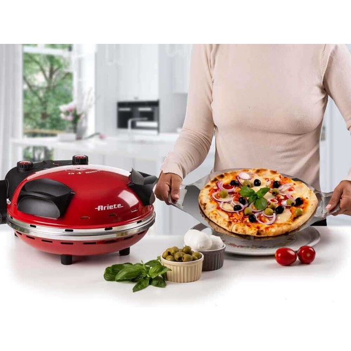 Ariete 0909 sähköinen pizzauuni, 1 200 W, 400 °C, punainen
