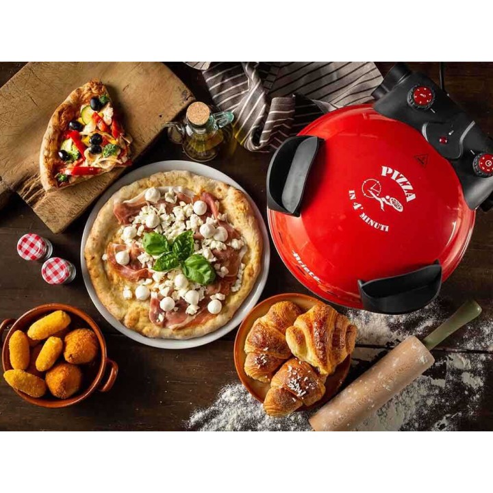 Ariete 0909 sähköinen pizzauuni, 1 200 W, 400 °C, punainen