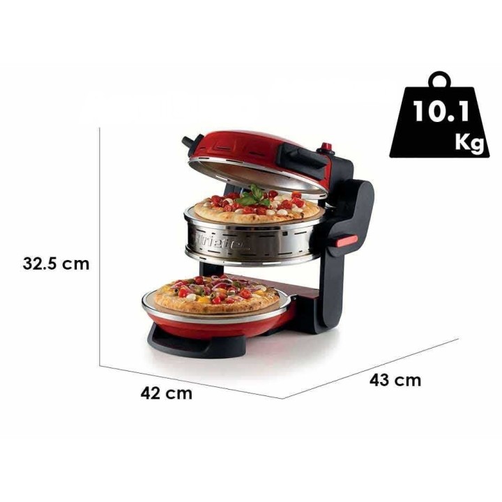 Ariete Pizzeria 0927/00 kaksitasoinen sähköpizzauuni, 2 300 W, 400 °C