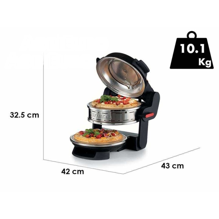 Ariete 0927/01 kaksitasoinen sähköinen pizzauuni, 2 300 W, 230 V, musta