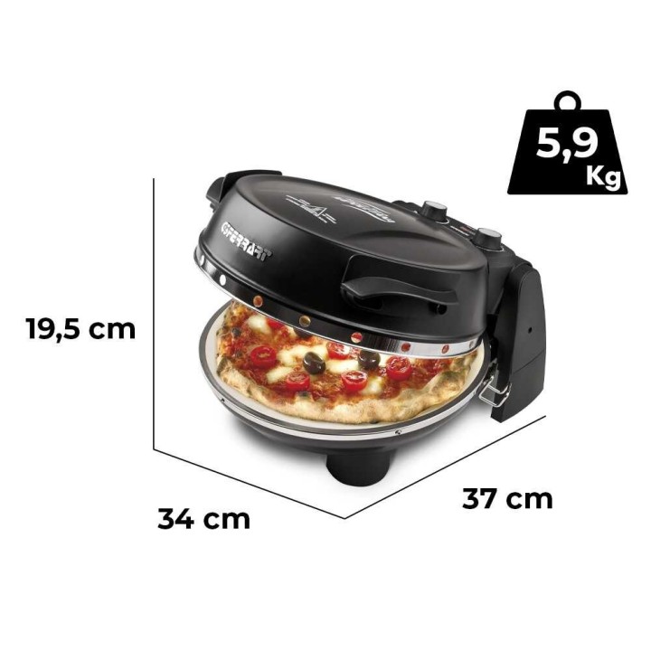 G3 Ferrari Pizzeria Snack Napoletana EVO Nero sähköinen pizzauuni, 1 200 W, 400 °C