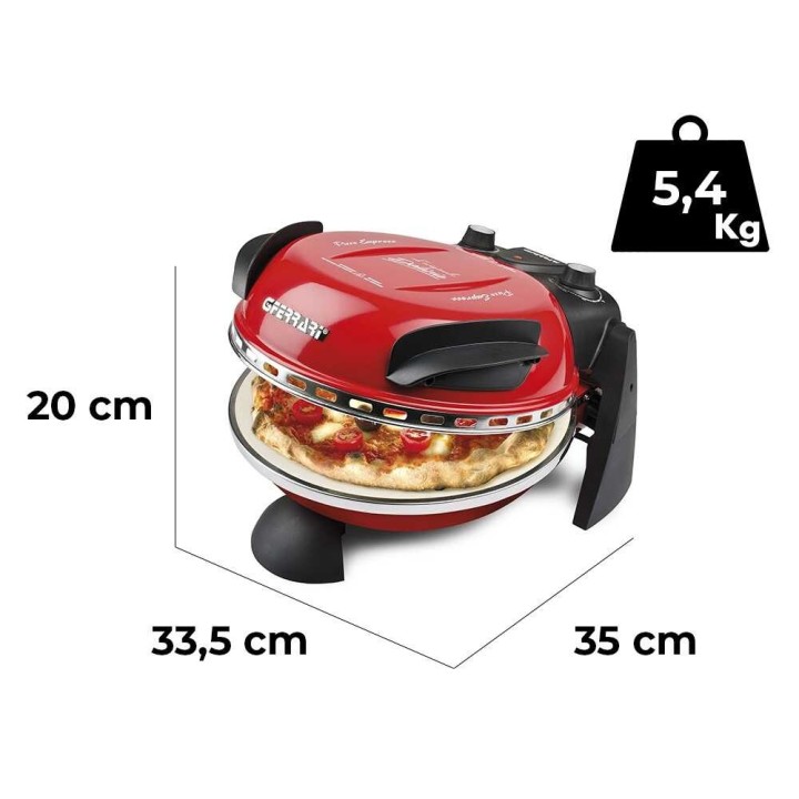 G3 Ferrari Delizia Rosso sähköinen pizzauuni 1 200 W 400 C paistokivi