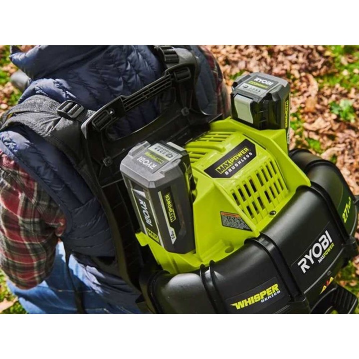 Ryobi RY36BPXB-0 akkukäyttöinen selkäpuhallin, 36 V, ilman akkua ja laturia