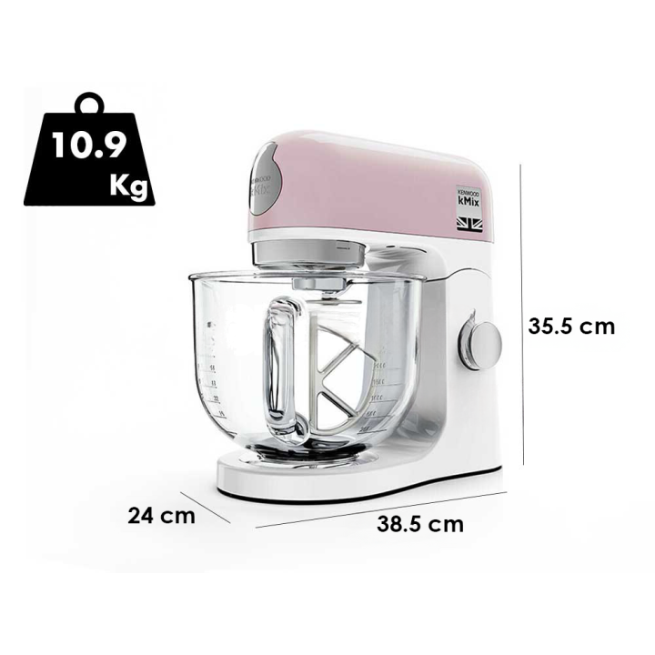 Kenwood kMix KMX754APP planetaarinen yleiskone, 1 000 W, 5 l, pastellinpunainen