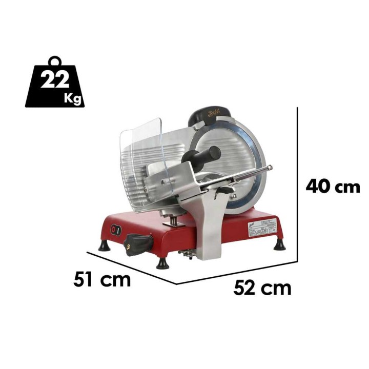 Berkel Red Line 250 sähkösiivutuskone, 250 mm, 190 W, punainen