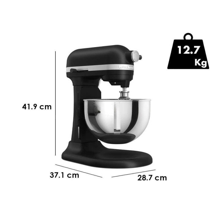 KitchenAid 5KSM55SXX-EBM planetaarinen yleiskone, mattamusta, 5,2 l, 375 W
