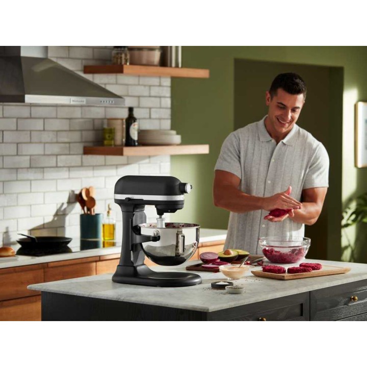 KitchenAid 5KSM55SXX-EBM planetaarinen yleiskone, mattamusta, 5,2 l, 375 W