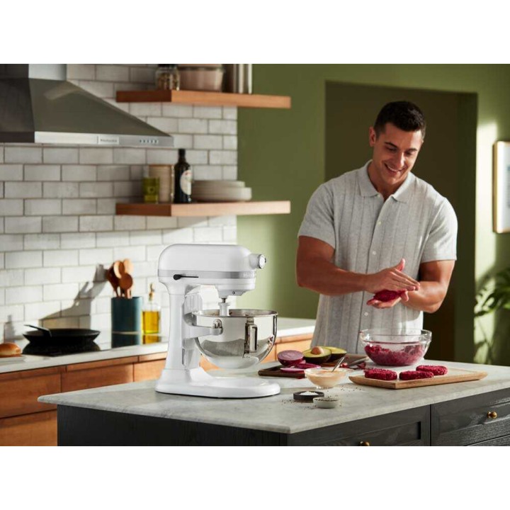 KitchenAid 5KSM55SXX-EWH Heavy Duty -planetaarinen yleiskone, 5,2 l, 375 W, valkoinen