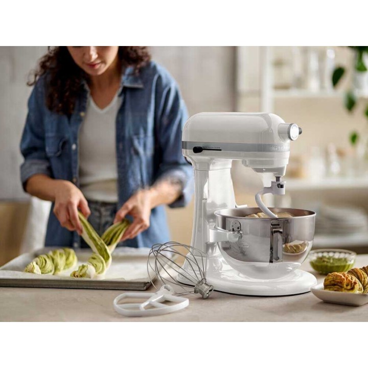 KitchenAid 5KSM55SXX-EWH Heavy Duty -planetaarinen yleiskone, 5,2 l, 375 W, valkoinen