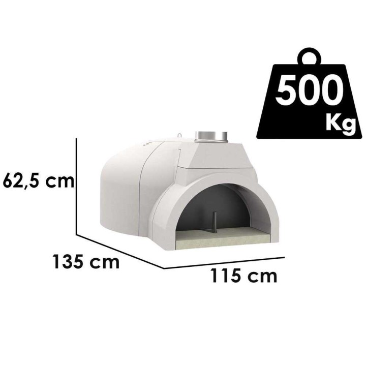 Edilmark FP100 puulämmitteinen pizzauuni, 100 cm, 5 pizzaa, 500 kg