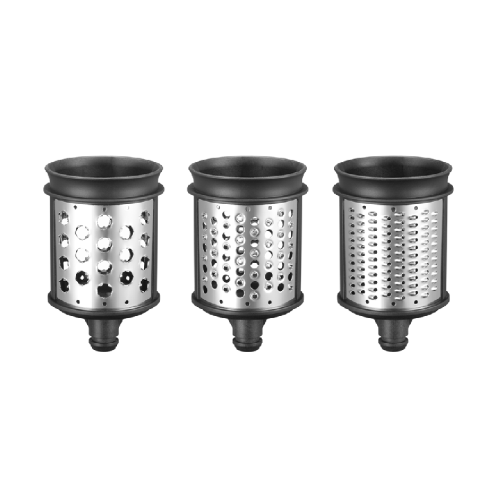 KitchenAid 5KSMEMVSC teräsarja 3 terää viipalointi ja raastinlisäosaan