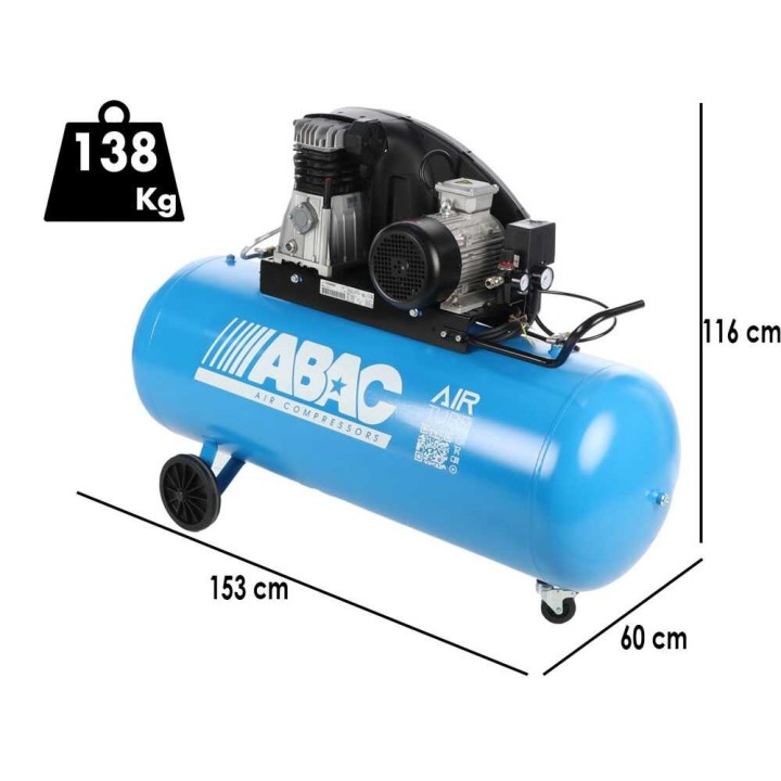 ABAC A39B/270 CT4 hihnavetoinen kompressori, 4 HP, 270 l, 400 V