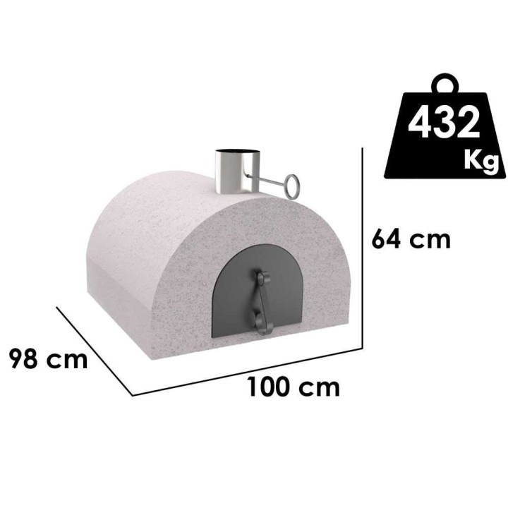 Edilmark FR 1600 puulämmitteinen upotettava uuni, 84 × 86 cm, 432 kg