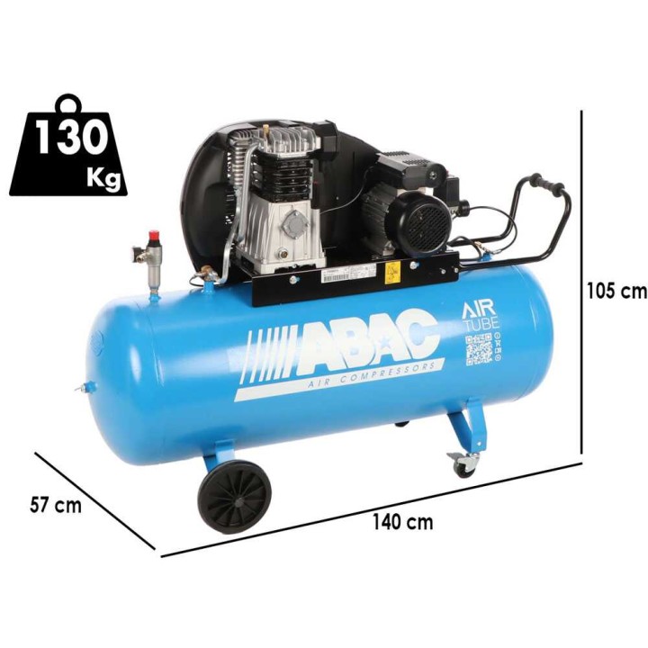 ABAC A49B/200 CM3 hihnavetoinen kompressori, 3 HP, 200 l, 230 V