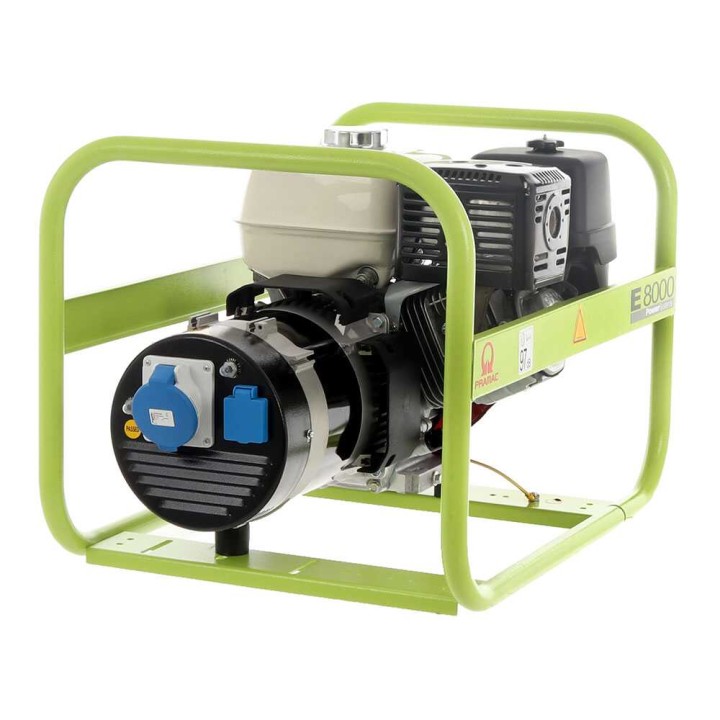 Pramac E 8000 -bensiinigeneraattori, 6,4 kW, yksivaiheinen, Honda GX 390
