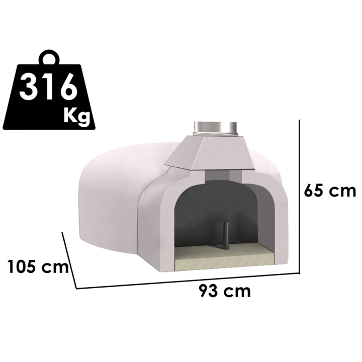 Edilmark FR 95 puulämmitteinen upotettava leivinuuni, 81 × 76 cm, 316 kg