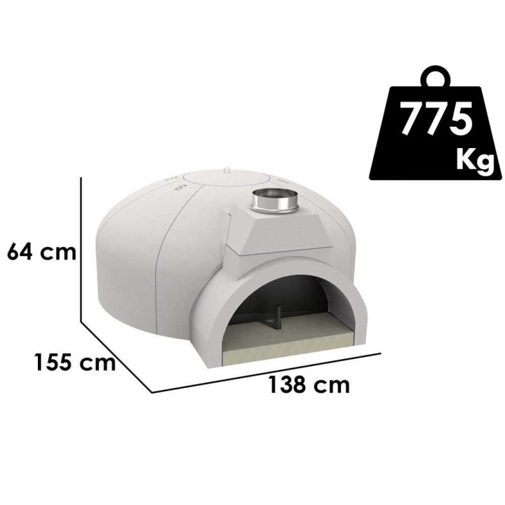 Edilmark FP 120N upotettava puu-uuni, Ø 120 cm, 8 pizzaa