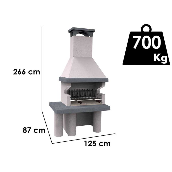 Edilmark Primavera L muurattu hiili- ja puugrilli, 79 × 35 cm, 700 kg