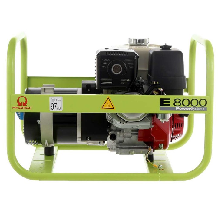 Pramac E 8000 -bensiinigeneraattori, 6,4 kW, yksivaiheinen, Honda GX 390