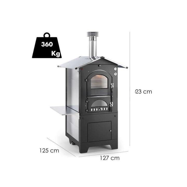 Fontana Gusto 80x54 puulämmitteinen ulkouuni, 3 paistotasoa