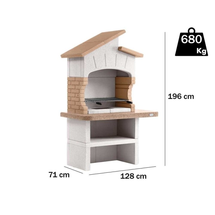 Palazzetti Lido muurattu puu- ja hiiligrilli, 76 × 40 cm, 680 kg