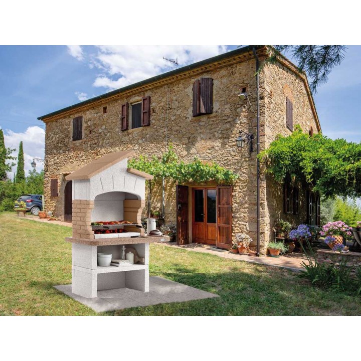 Palazzetti Lido muurattu puu- ja hiiligrilli, 76 × 40 cm, 680 kg