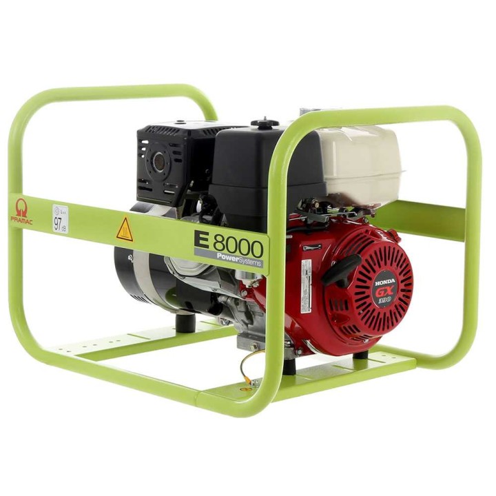 Pramac E 8000 -bensiinigeneraattori, 6,4 kW, yksivaiheinen, Honda GX 390