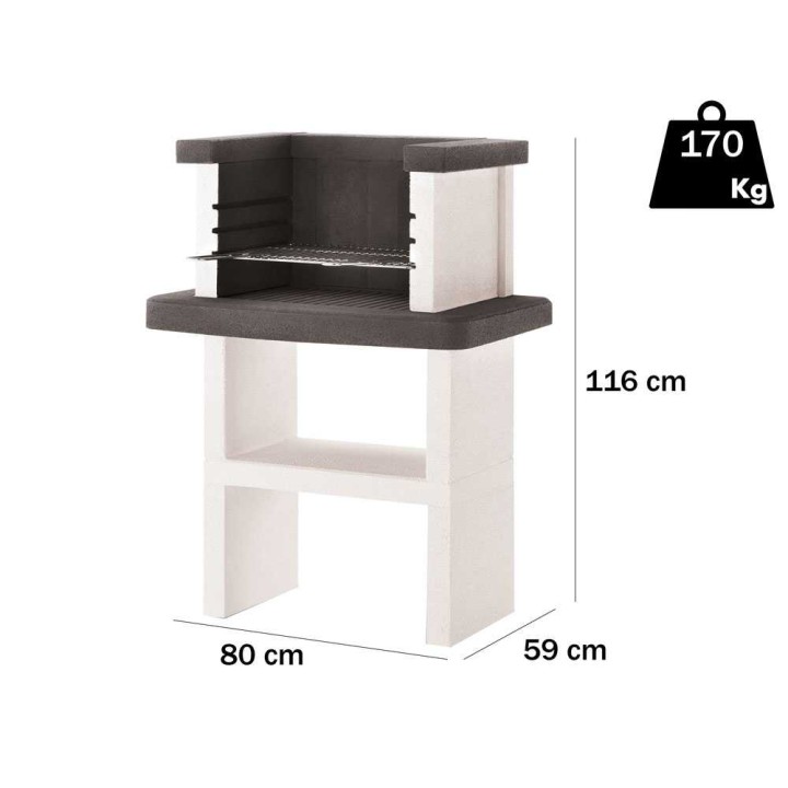 Palazzetti Belair muurattu hiiligrilli 53 40 cm 3 korkeutta