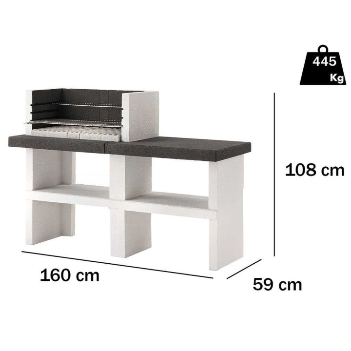 Palazzetti Menton muurattu ulkogrilli puulle ja hiilelle, 76 × 40 cm