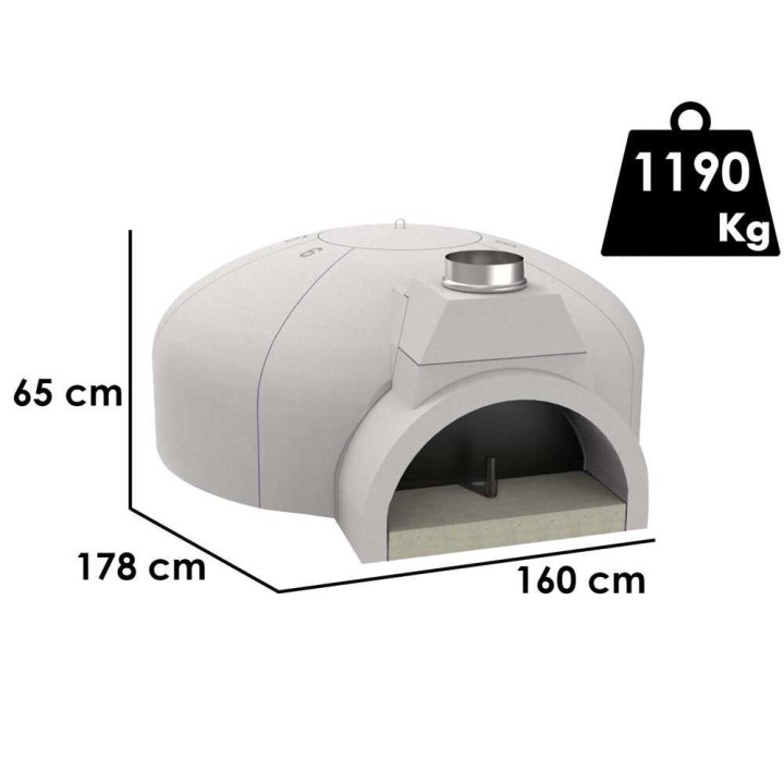 Edilmark FP 140N puulämmitteinen pizzauuni, 140 cm, 10 pizzaa