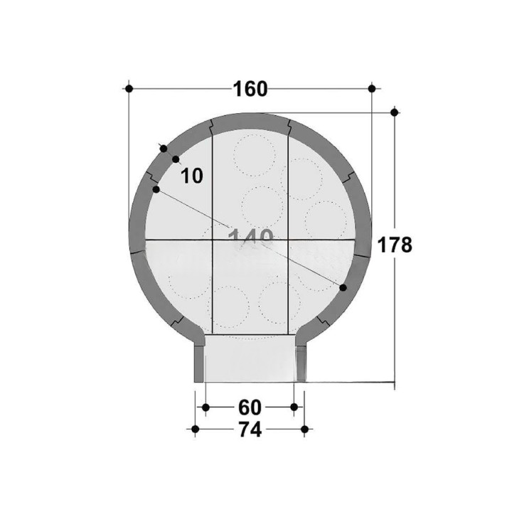 Edilmark FP 140N puulämmitteinen pizzauuni, 140 cm, 10 pizzaa