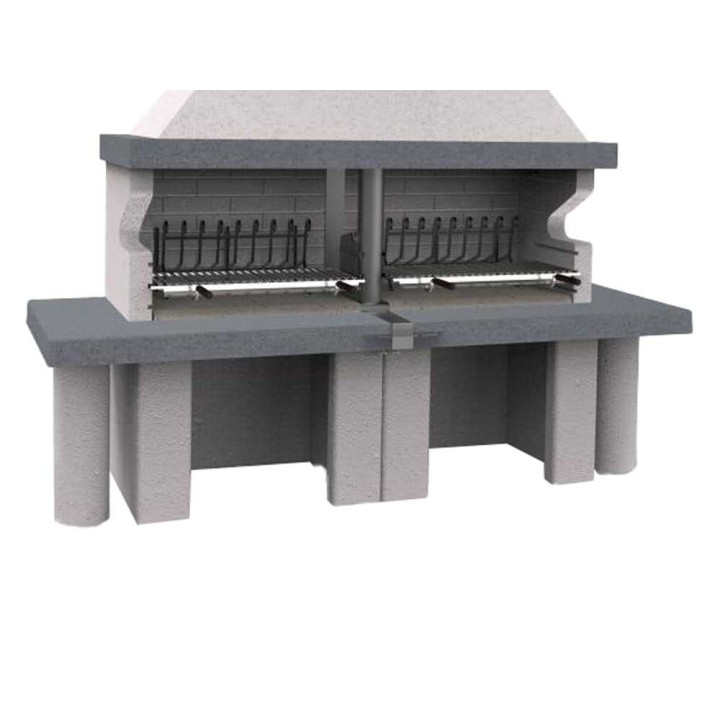 Edilmark Golia muurattu grilli puulle ja hiilelle, 79 × 50 cm, 1 260 kg