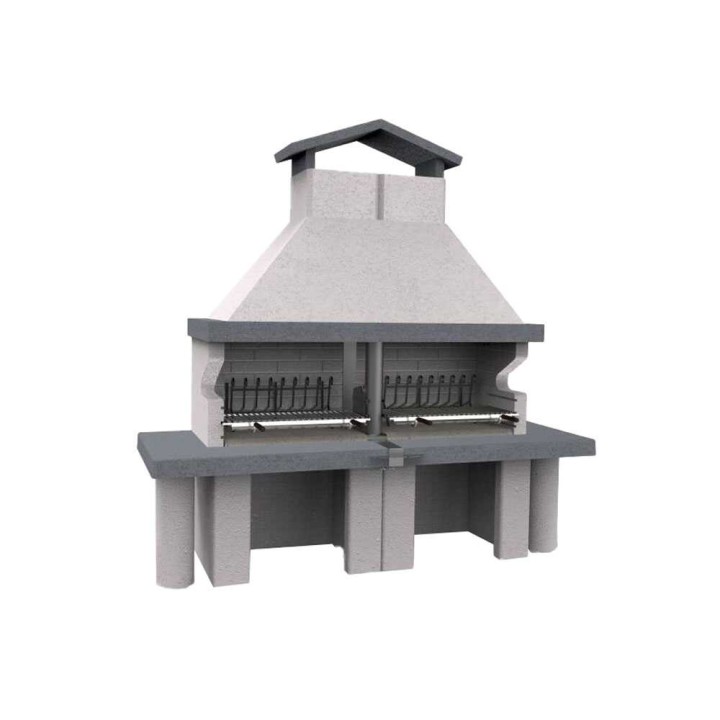 Edilmark Golia muurattu grilli puulle ja hiilelle, 79 × 50 cm, 1 260 kg
